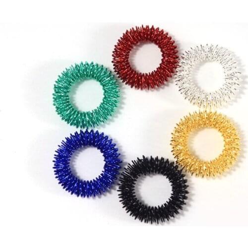 10pcs/Set Stainless Steel Finger Massage Ring Acupuncture Ring Therapy Relax Hand Blood Circulation Pain Relief Health Care