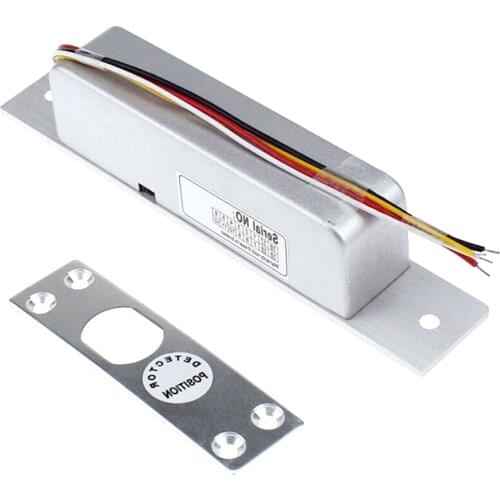 12V Electric Door Bolt Lock Normal Closure Type Width 17cm Aluminium Alloy Electric Magnetic Mortise Lock Screws Panel Kit