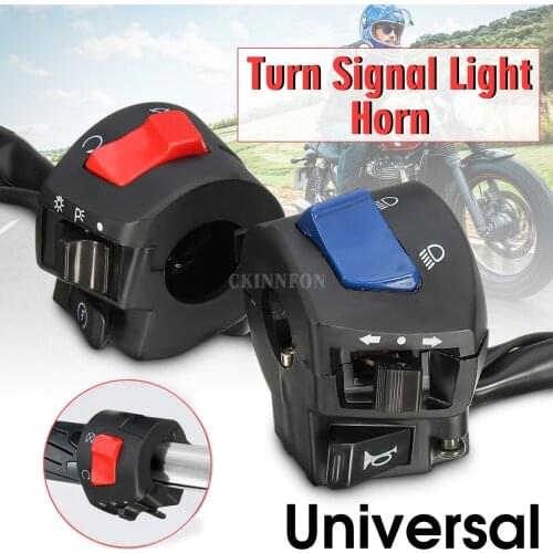200PPcs/Lot 2Pcs/Pair Motorcycle 7/8" Handlebar Horn Turn Signal Headlight Electrical Start Switch 12V Turn Signals On/Off