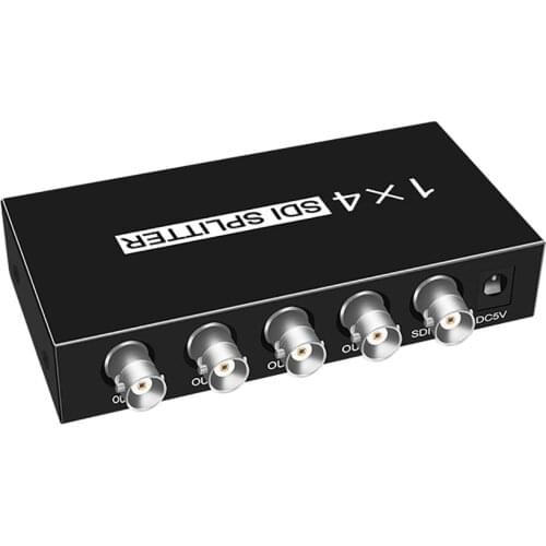 4-port SDI Splitter amplifier SDI Splitter 1X4 distributor with power adapter for Projector Monitor DVR