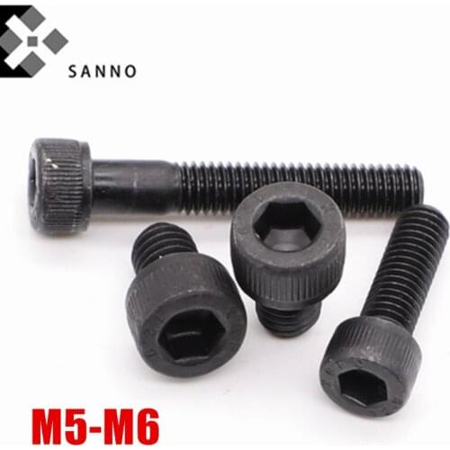 50pcs High strength 12.9 grade M5 - M6 cylinder hexagon bolt part round head hexagon socket head cap screws bolt