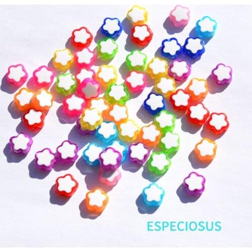 DIY Jewelry Handcraft Accessories Acrylic Fitting Multi Color Spacer 9MM Blossom Shape Bead In Beads Necklace Making Department