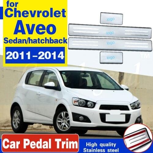 Car styling accessories stainless steel exterior scuff plate door sills for Chevrolet Aveo Sonic 2011 - 2014 Hatchback sedan