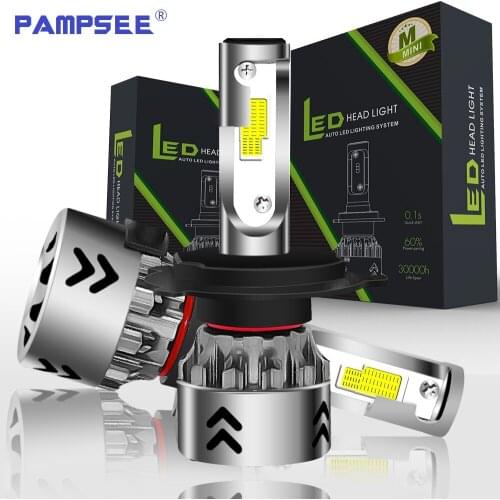 PAMPSEE Mini6 Car Headlight Led H7 H1 9006 hb4 9005 hb3 H11 H4 LED Bulb Super Bright Automobiles Lights COB Lamp 12v 60W 6000K