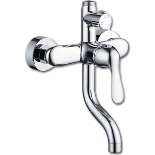 Free shipping single handle bathroom shower faucet with solid brass shower faucet by top quality polished chrome shower faucet