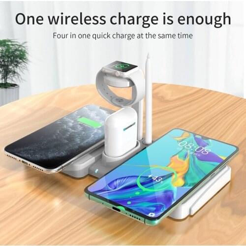 4 in 1 Qi Wireless Chargers For Smartphones Such OPPO Iphone 12 Xiaomi Huawei Watch 25w Fast Charging Holder Carregador Sem Fio