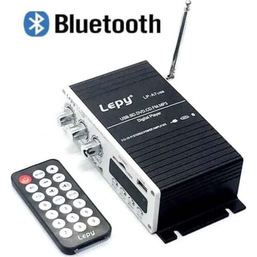 20W*2 Bluetooth Amplifier Home Car Amplifier LP-A7 DC12V with USB FM Radio Remote Control Mini Digital Amplifier Audio Player