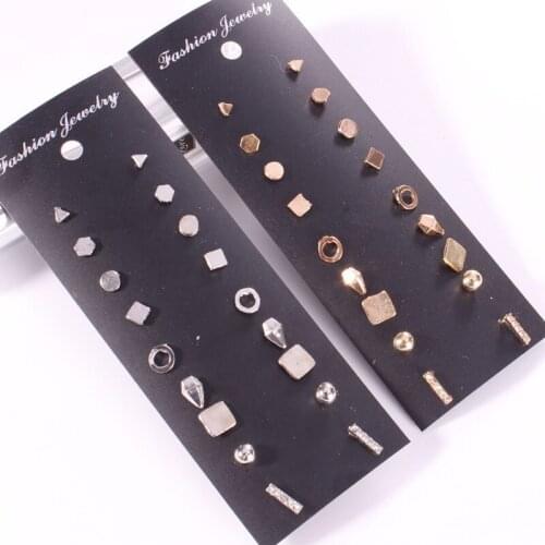 Brincos Earing States Sell Contracted 9 On The Geometric Earrings Suit Metal Stud Character Wholesale Products Manufacturer