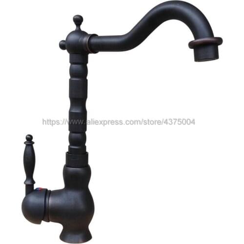 Oil Rubbed Bronze Deck Mounted Basin Faucet Swivel Spout Vessel Sink Bathroom Faucet Vanity Lavatory Mixer Taps Nnf341