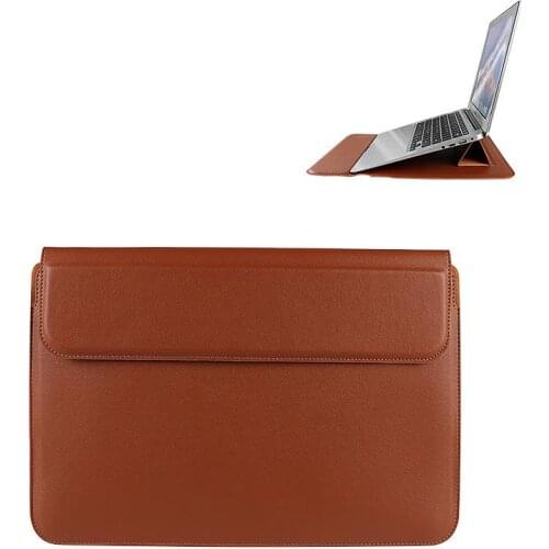 PU Leather Laptop Sleeve Bag For Macbook Air 13 14 2020 Pro M1 Case For Microsoft Surface Laptop 3 13.5 for Dell HP Stand Cover