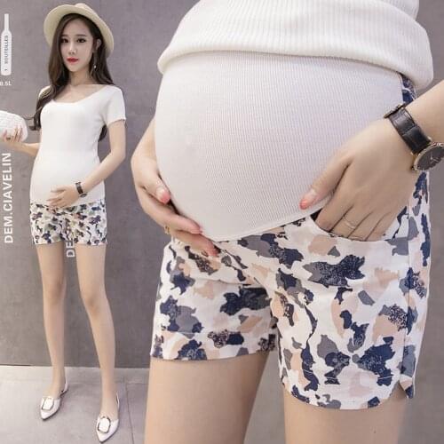 Flowers Elastic Pregnancy shorts Summer For Pregnant Women Maternity Pants skinny Maternity shorts large size pregnancy clothes