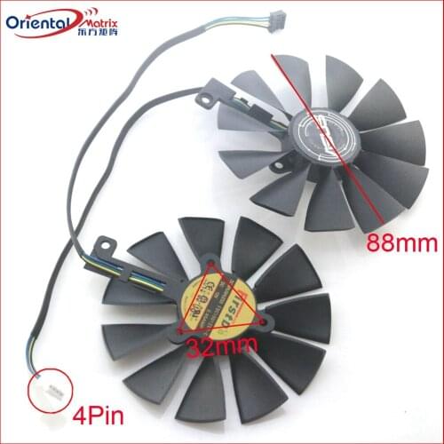 FDC10U12S9-C 12V 0.35A 88mm Video Card Fan For ASUS DUAL RTX 2060 6G 2070 2080 O8G-EVO Graphics Card Cooling Fan
