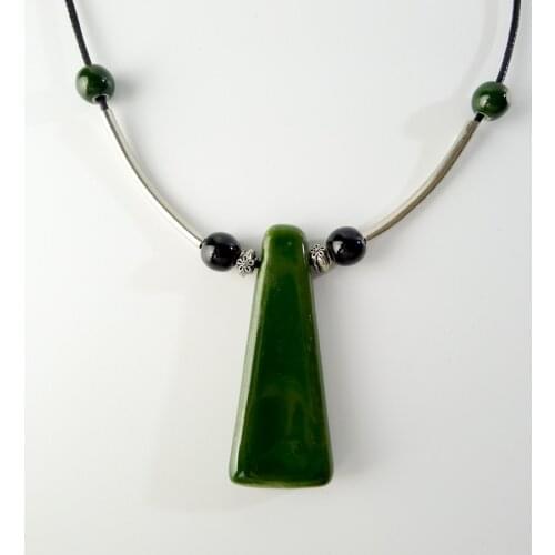 Chinese Ceramic geometrical shape pendant Necklaces Lovers fashion jewelries Free shipping #EY219