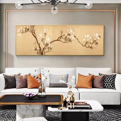 Chinese Ink Painting Flower on Canvas Posters and Prints Modern Scandinavian Wall Art Picture Bedroom Kids Room Cuadros Decor