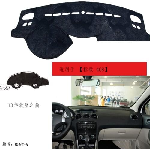 TOMMIA For Peugeot 408 308 Dashboard Pad Cover Dash Mat Anti-Sun Velvet Instrument