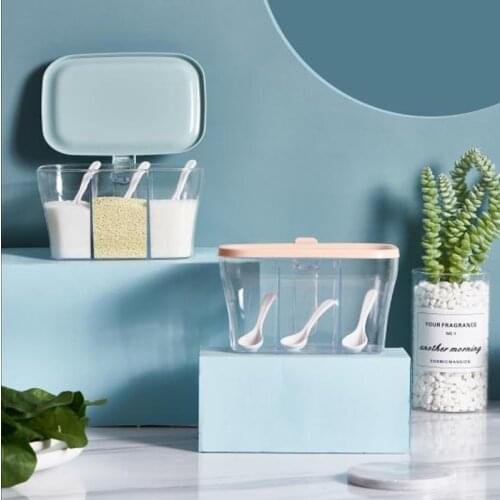 Kitchen Spice Jar Seasoning Storage Box Spice Storage Bottle Jars Storage Container Salt Sugar Pepper Cumin Powder Condiment Box