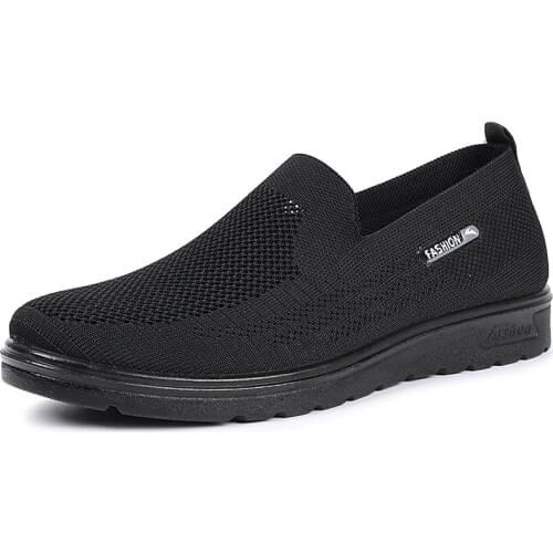 Lightweight Man Casual Shoes Comfortable Breathable Mens Sneaker Slip-on Black Grey Loafers Size 39-43 Mesh Moccasin