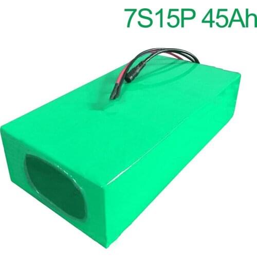 24V 45Ah 25.9V 7S15P 18650 Li-ion Battery Pack E-Bike electric bicycle 300x140x70mm