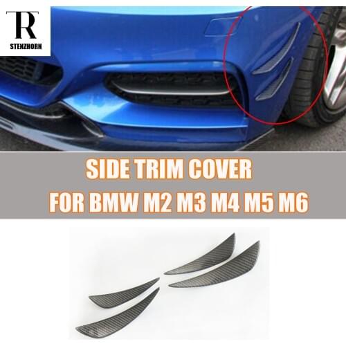 M3 M4 Carbon Fiber Front Bumper Side Canards Splitter Spoiler for BMW M2 M3 M4 M5 M6 X5M X6M ( FIT ALL M POWER CAR )