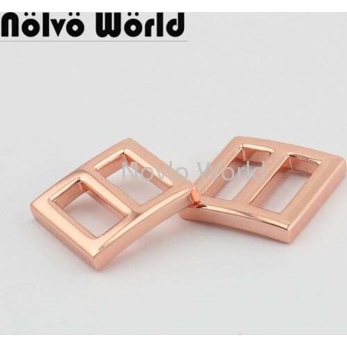 Nolvo World 5-20-100pcs 5 colors 12.8*12.3mm 1/2" rose gold metal buckles,belt ribbon buckle clasp handbag strap adjust metal