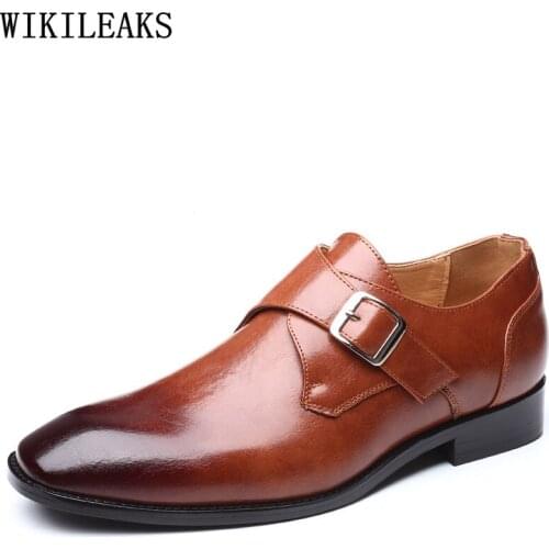 Mens Loafers Formal Slip on Shoes Men Oxford Wedding Monk Strap Shoes for Men Dress Shoes Leather Business Suit Chaussure Homme
