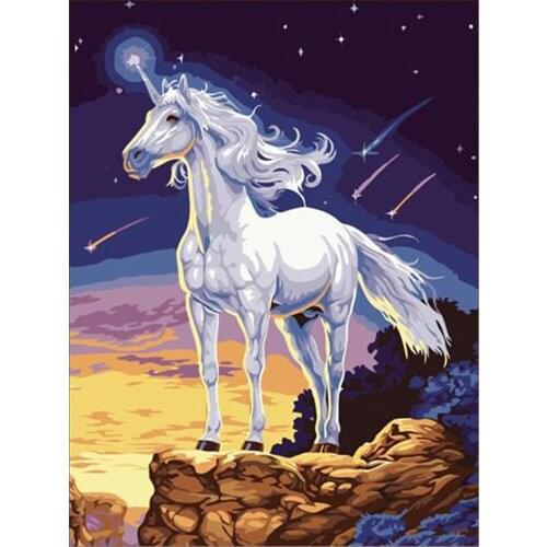 Cartoon Rainbow Unicorn Horse Animal DIY Embroidery 11CT Cross Stitch Kits Craft Needlework Set Printed Canvas Room