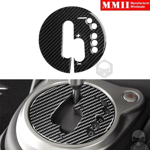 For NISSAN 370Z Z34 2009+ Automatic Transmission Gear Panel Cover Sticker RHD Real Carbon Fiber Interior Decoration Accessory