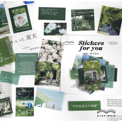 40 Pcs Vintage Flowers Poetry Decorative Stickers Scrapbooking Stick Label Diary Album stationery painting Sticker Accessories