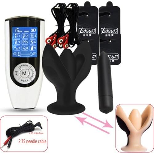 Electric Shock Anal Plug Vibrator Prostate Massager Dildo Butt Plug BDSM Breast massage Anal Vaginal stimulate Vibrator Sex Toys