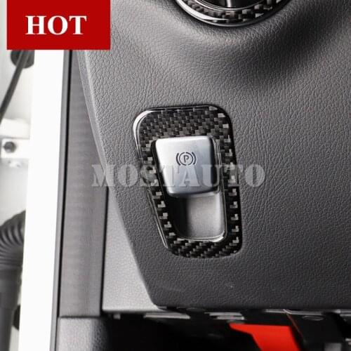 For Benz E Class W213 S213 Carbon Fiber Electronic Handbrake Frame Cover 2017-2018 1pcs Car Accessories Interior Car Decor