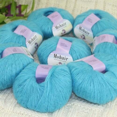 Sale New 8BallsX25g Luxury Soft Mohair Warm Wrap Shawl Hand Knit Crochet Yarn Aqua 291-11-8