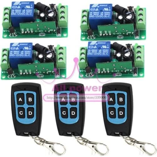 3T+4R DC 12v Relay Wireless Remote Control RF Switch On/off Switch + Delay Time Timer Free shipping / tracking number