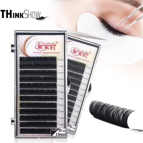 THINKSHOW All Size Individual Eyelash Extension Natural Black High Quality Eye Lashes Mink Classic Eyelash Lash Extension Cilia