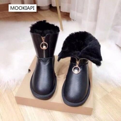 The highest quality snow boots in Australia in 2019, real sheepskin, 100% natural wool, womenshoes with zippers, free delivery