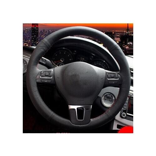 Special Hand-stitched Genuine Leather Steering Wheel Cover For Volkswagen vw Golf 6 Tiguan Passat B7 CC Touran Magotan Jetta MK6