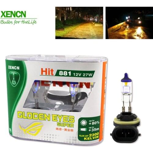 XENCN 881 12V 27W 2300K Golden Eyes Super Yellow Light Halogen Car Bulb Germany Quality Replace Upgrade Fog Lamp for Hyundai Kia