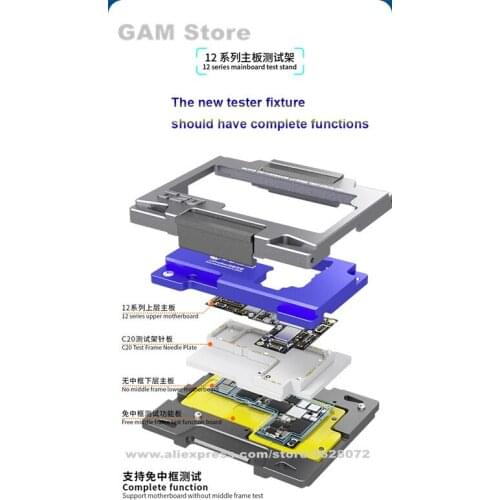 MiJing C20 C18 C17 Board Layered Function Middle Frame Tester Fixture For iPhone X/XS Max/11 Pro Max 12/12Mini/12 Pro Max