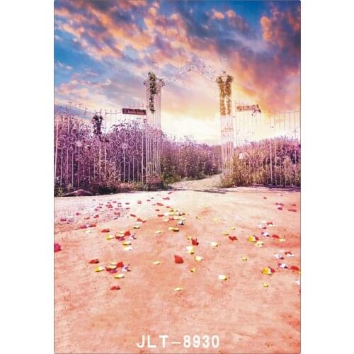 Garden Gate Flowers Grassland Wedding Children Vinyl Background For Photo Studio Props Baby Backdrops for Photography
