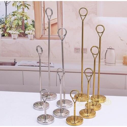 Upscale Gold Silver Stainless Steel Table Number Place Card Holder Menu Stands for Wedding Restaurant Home Decoration