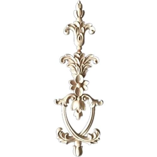 WSFS Hot 1X Rubber Wood Carved Applique Vintage Furniture Craft Decor #3