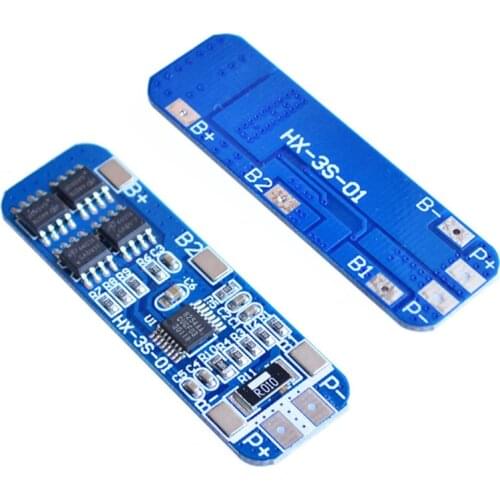 3S 10A 12V Lithium Battery Charger Protection Board Module for 3pcs 18650 Lipo Li-ion Battery Cell Charging BMS 11.1V 12.6V
