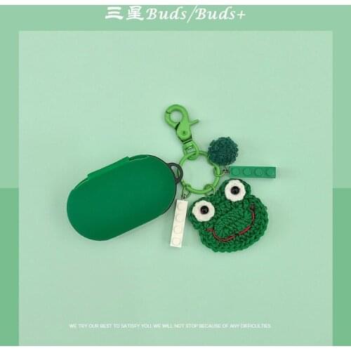 Green Silicone Protective Case For Samsung Galaxy Buds/Buds Plus Wireless Bluetooth Earphone Case With Keyring