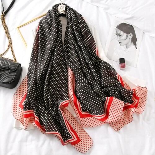 2019 New Polka Print Scarves Shawls Women Long Soft Dot Spot Scarf Wrap Hijab Muffler 3 Color Free Shipping