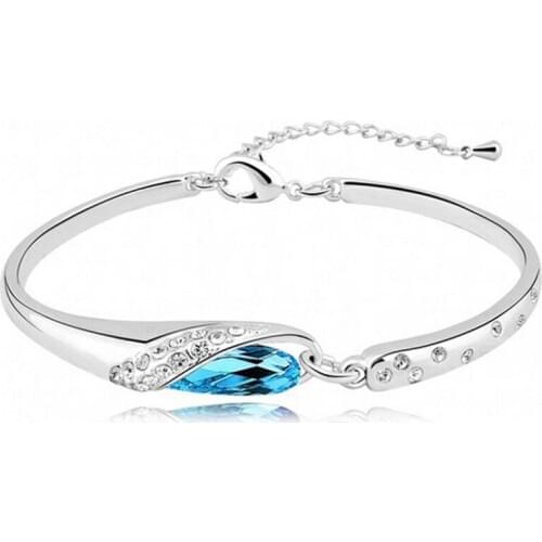 1 piece zinc alloy silver color small shoe shape bangles setting crystal bracelets for women color can choose