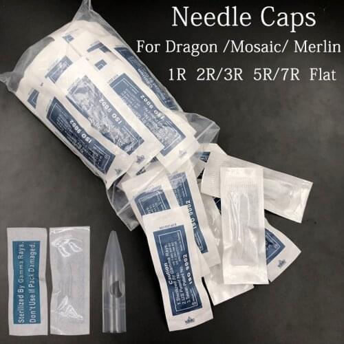100pcs Needle tip 1R/2R-3R/5R-7R Permanent Makeup Needle Cap For Dragon/Mosaic/Merlin Tattoo Machine accesories Giant sun G-8650