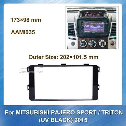 2 Din Car Radio Fascia For MITSUBISHI PAJERO SPORT TRITON UV BLACK 2015 Car DVD frame Trim Dash CD Installation Kit Frame