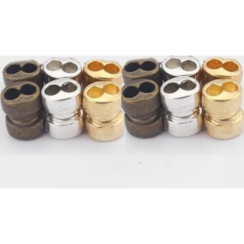 2Sets 5mm Double Strands Strong Magnetic Round Leather Clasps