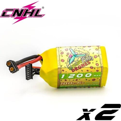 2PCS CNHL 6S 22.2V Lipo Battery 1200mAh 100C MiniStar With XT60 Plug For RC FPV Drone Quadcopter Helicopter Airplane Car Part