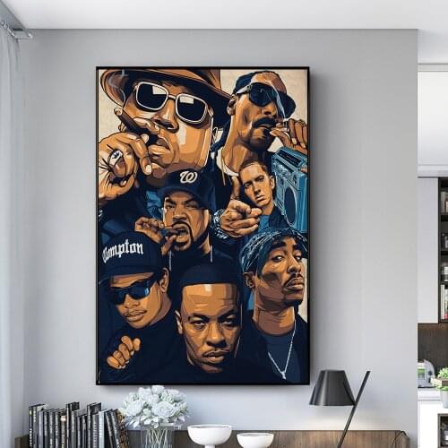 2PAC Legend Wu-Tang NWA Hip Hop Music Rapper Singer Art Canvas Print Painting Living Room Wall Picture Home Decoration Poster
