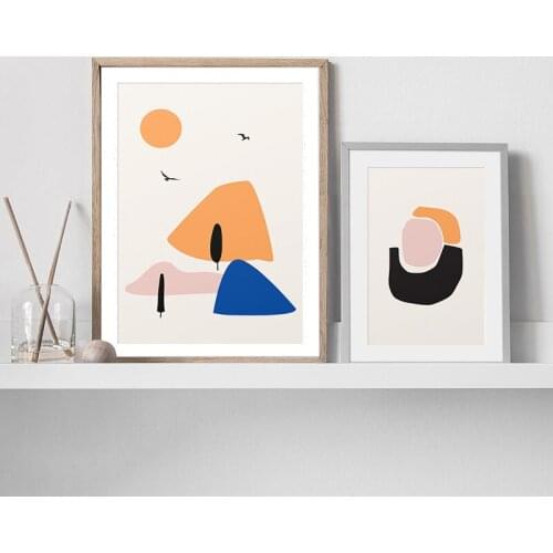 Abstract geometric landscape painting simple modern fabric painting wall painting living room posters and prints home decoration